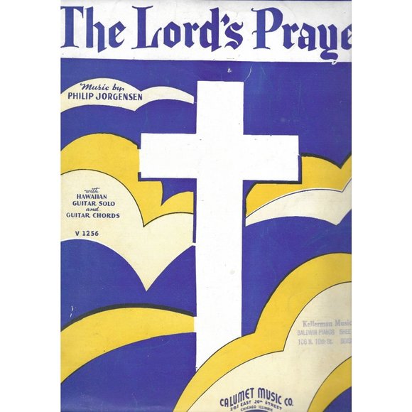 The Lords Prayer Sheet Music 1941 Jorgensen Hawaiian Guitar Solo Calumet Music - Picture 1 of 3